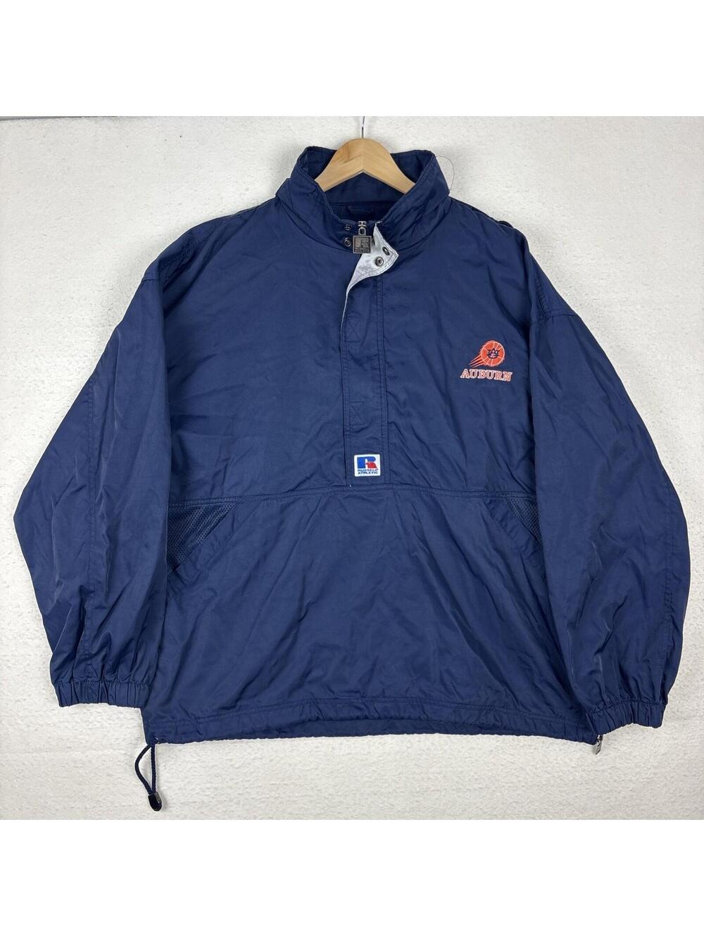 Vintage 90s XL Russell Athletic Auburn University Basketball‎ Rain Jacket Parka
